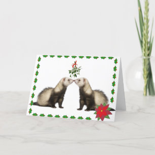 Ferret Smooches Holiday Card