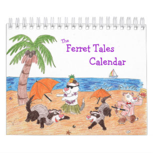 Ferret Tales Calendar: Illustrated Cartoon Ferrets Calendar