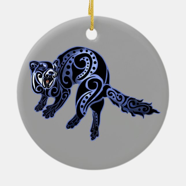 Ferret Trybe: War Dance! Ceramic Ornament (Back)