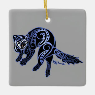 Ferret Trybe: War Dance! Ceramic Tree Decoration