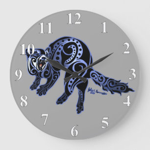 Ferret Trybe: War Dance! Large Clock