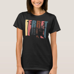 Ferret Weasel Silhouette Zoo Animal Marten Musteli T-Shirt