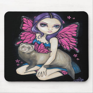 "Ferret with Butterfly Wings" Mousepad