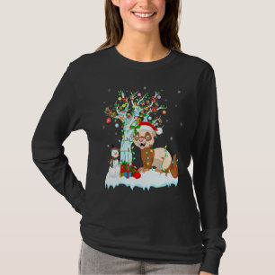 Ferret Xmas Tree Lighting Santa Hat Ferret Christm T-Shirt
