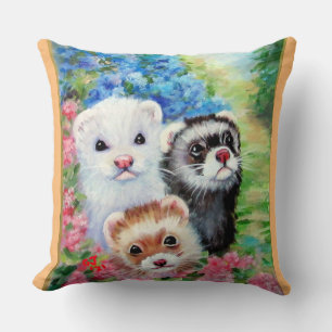 Ferrets and Flowers Cushion
