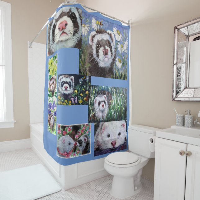 Ferrets and More Ferrets Shower Curtain (In Situ)