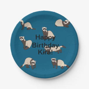 Ferrets Birthday Paper Plate