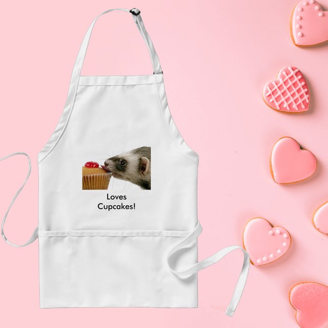 Ferrets Love Cupcakes Standard Apron (Ferrets Love Cupcakes Adult Apron)