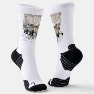 Ferrets Make Me Happy Cute Ferret Lover Fun Socks
