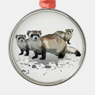 Ferrets Metal Ornament