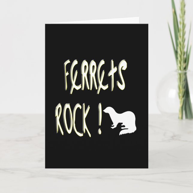 Ferrets Rock! Greeting Card (Front)