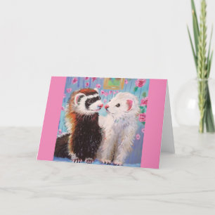 Ferrets Valentine Candy Blank Greeting Card