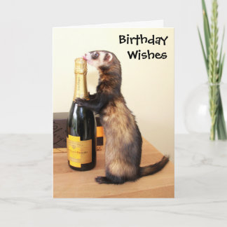 Ferrety Birthday Wishes Card