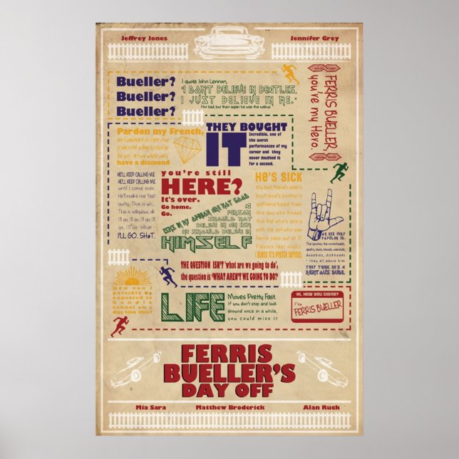 Ferris Bueller Poster (Front)