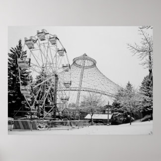 FERRIS WHEEL and R F P PAVILION - SPOKANE Poster