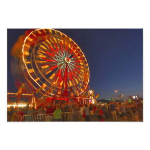 Ferris wheel at dusk at the Northwest Montana Photo Print