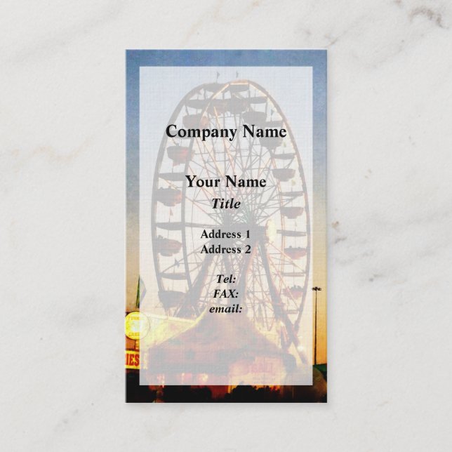 Ferris Wheel at Night Business Card (Front)