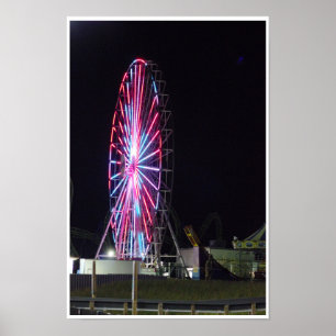 Ferris Wheel at Night Poster