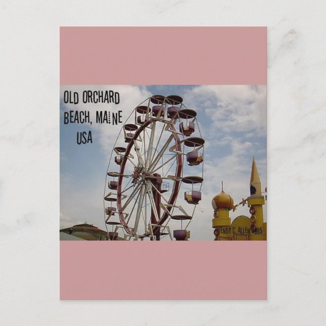 Ferris Wheel at Palace Playland Old Orchard Beach Postcard (Front)