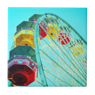 Ferris Wheel at Santa Monica Pier, California Ceramic Tile