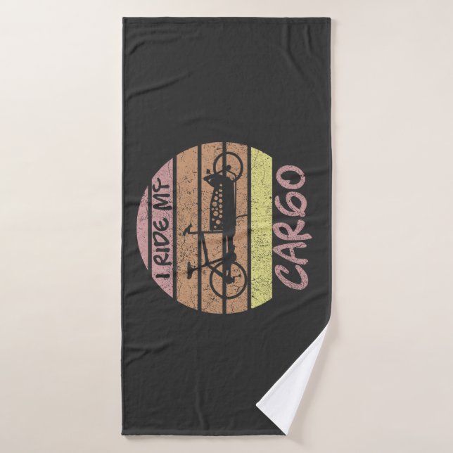 Ferris wheel at sunset, retro, cargobike bath towel (Bath Towel)