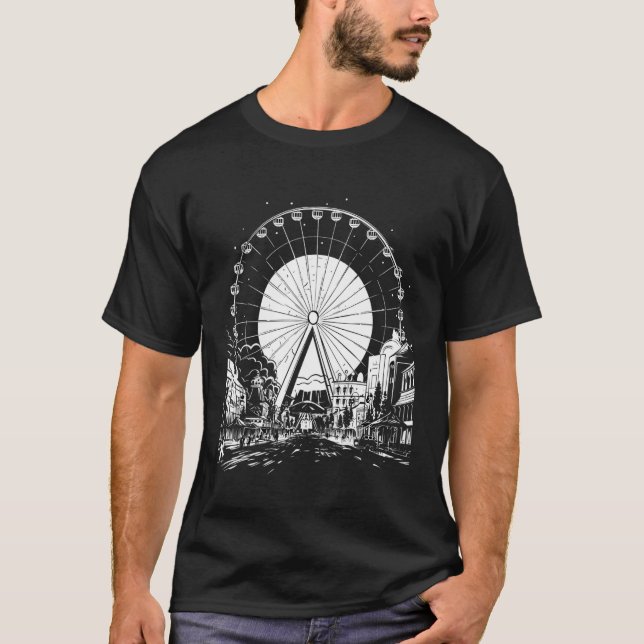 Ferris Wheel Carnival Festival County Fair Amuseme T-Shirt (Front)
