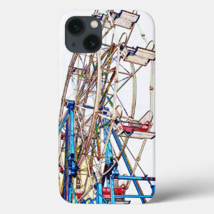 Ferris Wheel-Chalk Outline by Shirley Taylor iPhone 13 Case