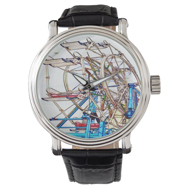 Ferris Wheel-Chalk Outline by Shirley Taylor Watch (Front)
