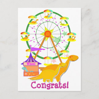 Ferris Wheel Dinosaurs Postcard