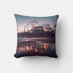 Ferris wheel during golden hour cushion
