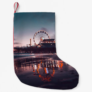 Ferris wheel during golden hour small christmas stocking