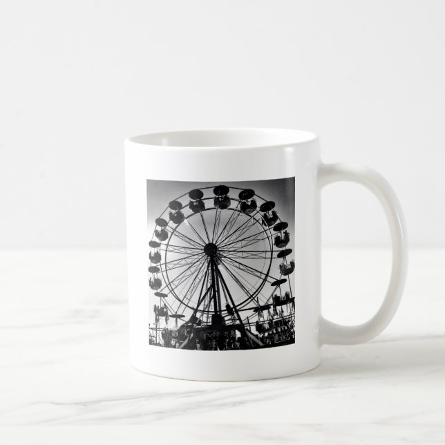 Ferris Wheel in Black and White Photo Gifts Coffee Mug (Right)