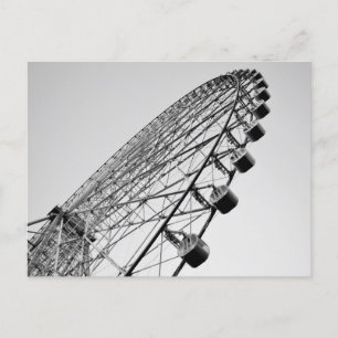 Ferris Wheel in Black and White Postcard