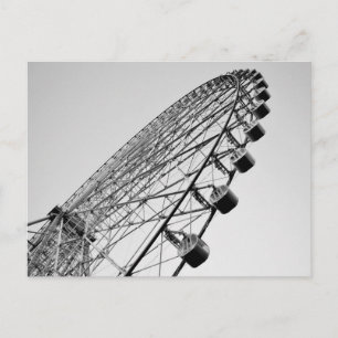 Ferris Wheel in Black and White Postcard