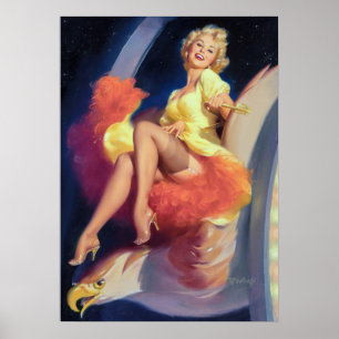 Ferris wheel pin up poster
