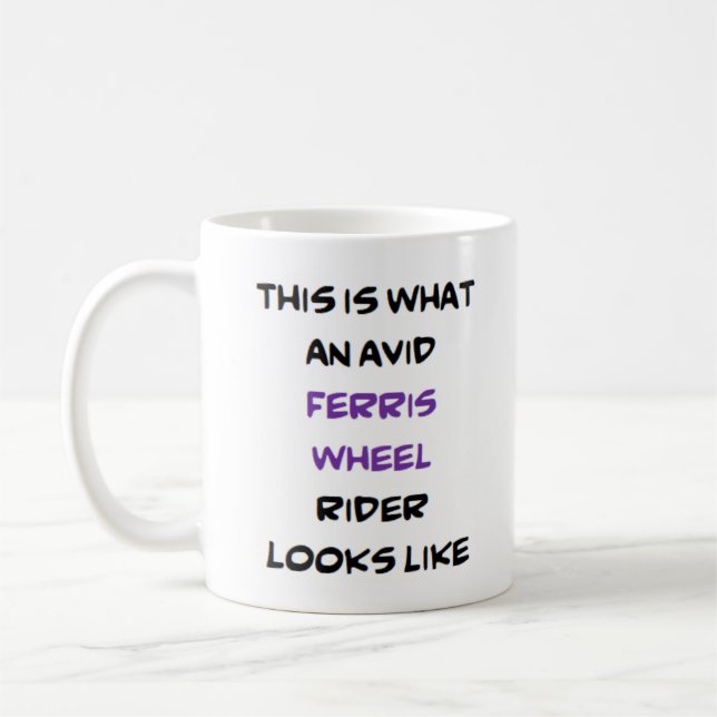 ferris wheel rider, avid coffee mug (Left)