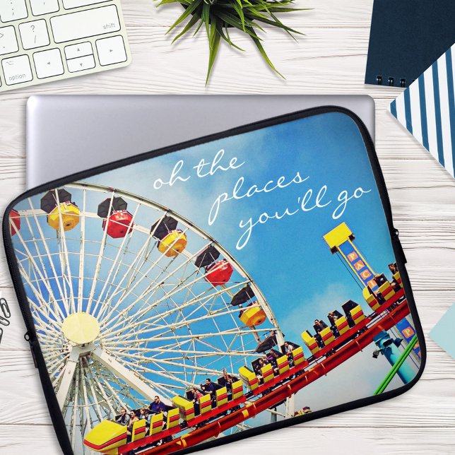 Ferris Wheel Roller Coaster Photo Places You’ll Go Laptop Sleeve (Creator Uploaded)