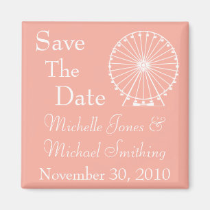Ferris Wheel Save The Date Magnets (Peach)