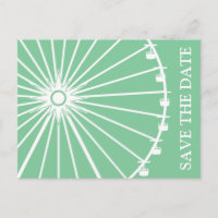 Ferris Wheel Save The Date Postcards (Mint Green)