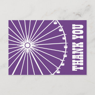 Ferris Wheel Thank You Card (Dark Purple / White)