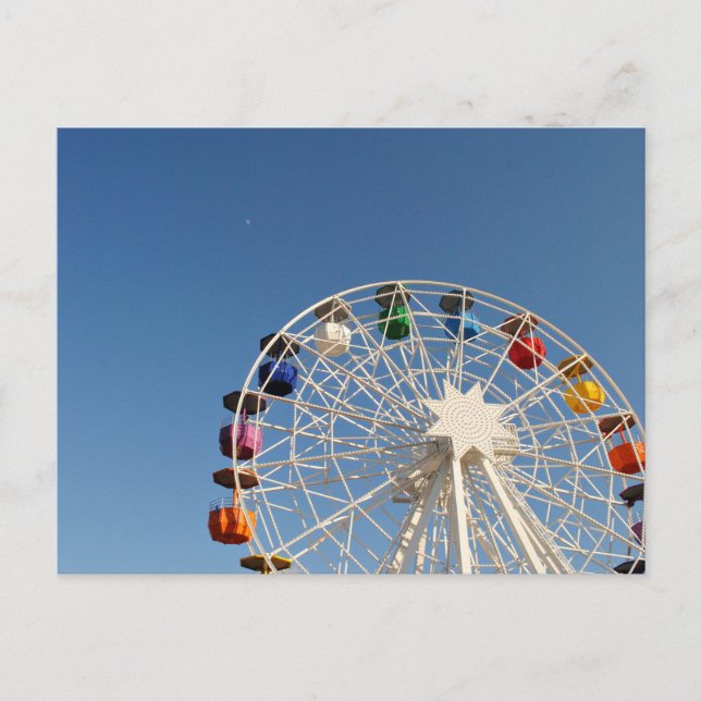 Ferris wheel with colourful baskets postcard (Front)