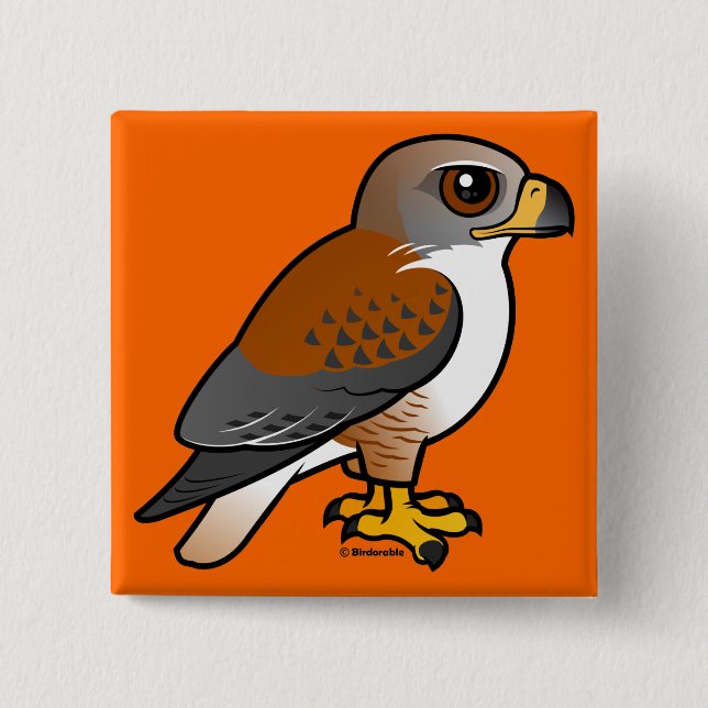 Ferruginous Hawk 15 Cm Square Badge (Front)