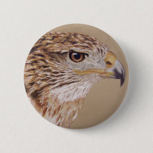 Ferruginous Hawk 6 Cm Round Badge