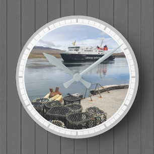Ferry and Harbour on the Isle of Islay, Scotland Round Clock
