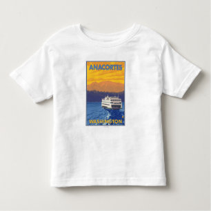 Ferry and Mountains - Anacortes, Washington Toddler T-Shirt