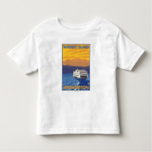 Ferry and Mountains - Whidbey Island, Washington Toddler T-Shirt