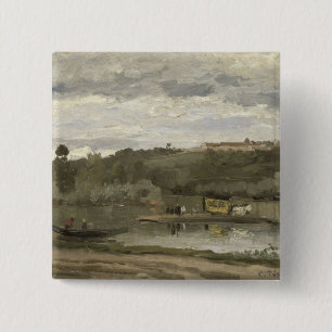 Ferry at Varenne-Saint-Hilaire, 1864 15 Cm Square Badge