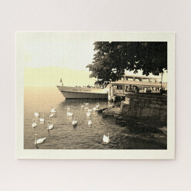 Ferry at Vevey, Lake Geneva Jigsaw Puzzle (Horizontal)