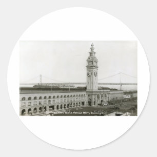 Ferry Building, San Francisco Vintage Classic Round Sticker
