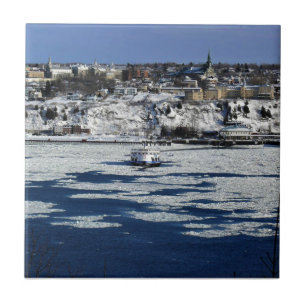 Ferry on the Saint Lawrence River, Quebec Ceramic Tile